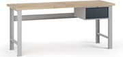 Stół warsztatowy G7, blat bukowy, 2000 x 800 x 840 mm, 1x kontener, 1x szuflada, grafitowy