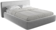 Łóżko 200 x 225 - z weluru - szary - KIANA