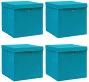 Komplet 4 składanych pudełek do szafy błękit S4-E65