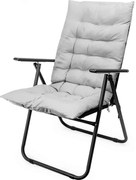 Składane krzesło kempingowe z materacem czarny/szary