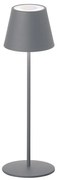 Szara lampa stołowa LED z metalowym kloszem, ściemniaczem i czujnikiem ruchu (wys. 38 cm) Consenza – Fischer &amp; Honsel