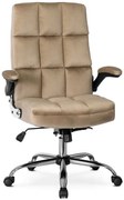 Beżowy pikowany fotel gabinetowy obrotowy E4-W07