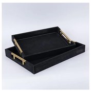 ZESTAW 2x Dekoracyjna taca 40x30/34x24 cm czarny