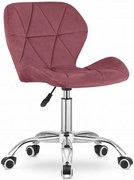 Welurowy pikowany fotel obrotowy ciemny róż - Infis 4X