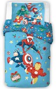 Carbotex Bawełniana pościel dziecięca AvengersChristmas Ride, 140 x 200 cm, 70 x 90 cm