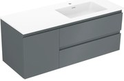 Mexen Orio szafka łazienkowa 120 cm z umywalką Otis prawą, 2S, 1D, grafit mat/biała mat - 91A13-12047-3-BBFFF66-W18P01