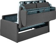 Kanapa 4-osobowa z ekspresowym mechanizmem rozkładania z tkaniny CALIFE - Kolor: szary - Wymiary miejsca do spania: 160 cm - Materac 22 cm z pamięcią kształtu
