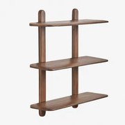 Półka Ścienna Z Drewna Veleta Ciemny Akacjowy Brąz & ↔︎ 80 Cm & 3 Półki - Sklum