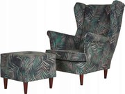 Fotel uszak z podnóżkiem Ari Print Family Meble