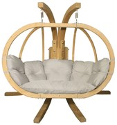 Podwójny fotel wiszący do ogrodu ecru N1-M14