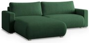 Ciemnozielona rozkładana narożna sofa TAFIRA, dwustronna