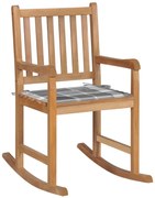 Fotel bujany z szaro-białą poduszką T8-M00