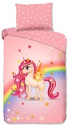 Różowa bawełniana pościel dziecięca jednoosobowa 140x200 cm Little – Good Morning