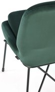 Krzesło ciemny zielony tapicerowane velvet metalowe nowoczesne loft K454