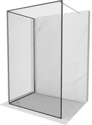 Mexen Kioto ścianka prysznicowa Walk-in 90 x 70 cm, czarna ramka, nikiel szczotkowany - 800-090-212-97-70-070