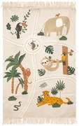 Dywan do pokoju dziecięcego Jungle, mapa, bawełniany, 150 x 100 cm