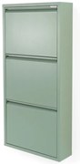 Szarozielona metalowa uchylna szafka na buty 50x103x15 cm Billy – Spinder Design