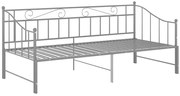 Szare metalowe łózko rozkładane 90x200 cm F7-K88
