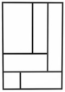 Przeszklona ścianka w stylu designerskim z aluminium malowanego proszkowo 150 x 105 cm - Czarny - ARTENA