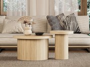 Stolik kawowy okrągły - MDF - Naturalny