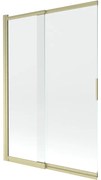 Mexen Fox parawan nawannowy 2-skrzydłowy przesuwny 120 x 150 cm, transparent, złoty szczotkowany - 891-120-002-55-00
