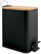 Stalowy kosz na śmieci z pedałem w kolorze matowej czerni 5 l Erik – Spirella