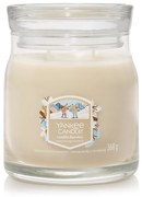 Yankee Candle świeca zapachowa Signature w szklanym słoiku średnia Vanilla Flurries, 368 g, S