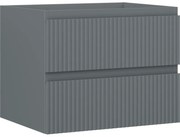 Mexen Rivel szafka łazienkowa podumywalkowa 60 cm, 2 szuflady, ryflowana , grafit mat - 91A20-06047-2-BFF66
