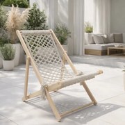 Drewniany leżak ogrodowy składany Coral HC-2501, styl boho