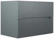 Szafka łazienkowa wisząca ryflowana szara - 80 cm - PAVANI