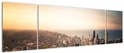 Obraz zachodu słońca nad miastem (170x50 cm)