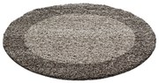 Dywan shaggy Life brązowo-beżowy 120 cm x 120 cm koło