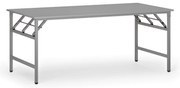 Stół konferencyjny FAST READY, 180x90 cm, szaro-srebrna podstawa, szary