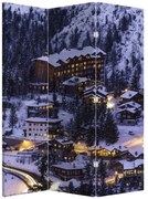 Parawan - Górskie zimowe miasteczko (126x170 cm)