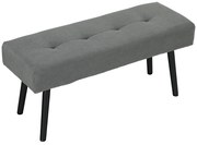 HOMCOM Ławka z pokryciem sztruksowym, ławka do łóżka z metalowymi nogami, ławka na buty 100 x 36 x 45 cm Szara