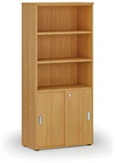 Szafa biurowa kombinowana PRIMO WOOD, drzwi przesuwne na 2 poziomach, 1781 x 800 x 420 mm, buk