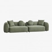 Modułowa Sofa 2-częściowa Z Tkaniny Chenille Coco Tkaniny Szenil Salvia Zieleń - Sklum