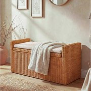 Ławka Genua Rattan Schowek,  kolor miodowy