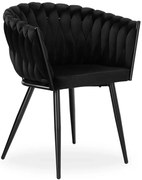 Czarne plecione krzesło do jadalni  M9-P09