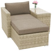 Rattanowy zestaw regulowany SEVILLA 2w1 (beżowy)