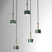 Lampa wisząca ARENA GREEN/GOLD 5xGX53 zielona złota, 5 kloszy