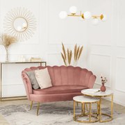 Sofa ZENDAYA Dwuosobowa Różowa Muszelka Glamour do Salonu