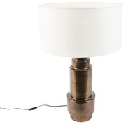 Lampa stołowa art deco z kloszem białym 50 cm - Bruut ArtDeco Oswietlenie wewnetrzne