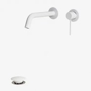 Zestaw Baterii Umywalkowej Orveta Z Mosiądzu I Zawór Odpływowy Click-clack Ze Stali Nierdzewnej I Mosiądzu Biała & Zawór Z Przelewem - Sklum