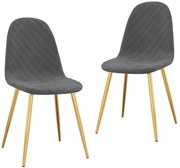 Tapicerowane ciemnoszare 2 krzesła glamour F2-C87