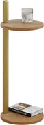 Stolik pomocniczy z metalowym stelażem dąb lancelot + złoty F3-H51