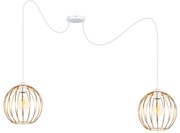 Żyrandol na lince MATT 2xE27/60W/230V pająk białey/miedź