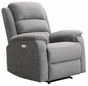 Fotel z elektryczną funkcją relax z tkaniny NEVERS - Kolor szary