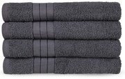 Antracytowe bawełniane ręczniki frotte zestaw 4 szt. 50x100 cm – Good Morning