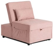 Różowy wielofunkcyjny fotel rozkładany C6-P91